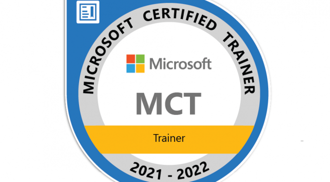 Microsoft Certified Trainer MCT for 2021-2022