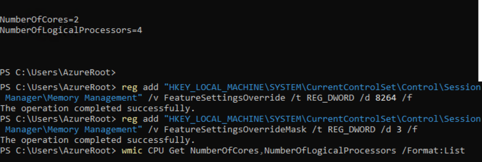 Simple Steps to deactive Hyper-threading in Azure VMs via registry settings